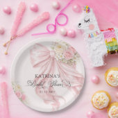 Elegante Bogen-Coquette-Hochzeitsdusche Pappteller (Party)