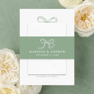 Elegante Bogen Sage Grün Hochzeit Einladungsbanderole