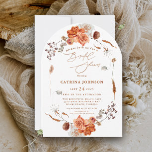 Elegante Bohemian Blumen-Brautparty Einladung