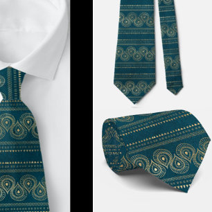 Elegante bohemian Boho abstrakte Teal Krawatte