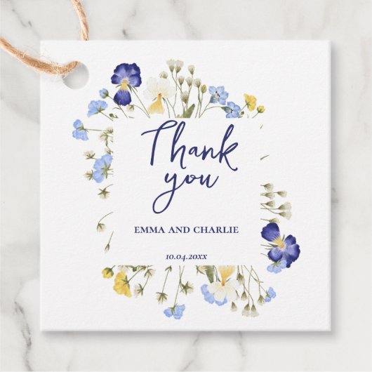 Elegante Bohemian Script Wedding Geschenkanhänger (Vorderseite)