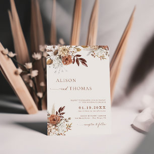 Elegante Bohemian-Terrakotta-Hochzeit Einladung