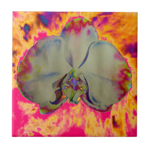 Elegante bohemianische abstrakte Aquarell-Orchidee Fliese