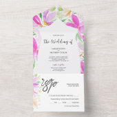 Elegante Bohemisch Chic Artistic Blume All In One Einladung (Innen Boden)