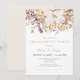Elegante Bohemisch Fall Floral Engagement Party Einladung