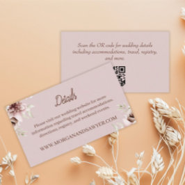 Elegante Bohemische Aquarellfarben - QR-Details Begleitkarte