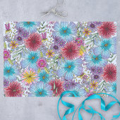 Elegante Bohemische Blauen violetten Blumen Seidenpapier