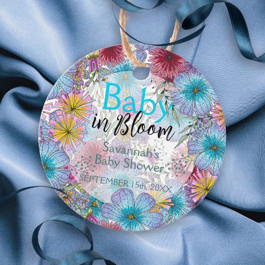 Elegante Bohemische Blume Baby in Bloom Geschenkanhänger