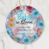 Elegante Bohemische Blume Baby in Bloom Geschenkanhänger (Vorderseite)