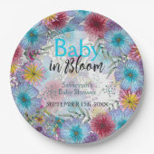 Elegante Bohemische Blume Baby in Bloom Pappteller (Vorderseite)