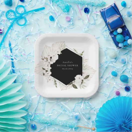 Elegante Bohemische Blumenpapier-Teller Pappteller (Party)