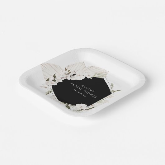 Elegante Bohemische Blumenpapier-Teller Pappteller (Gewinkelt)