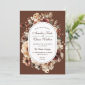 Elegante Bohemische Blumenzarge Einladung (Stehend Vorderseite)