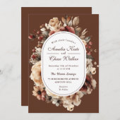 Elegante Bohemische Blumenzarge Einladung (Vorne/Hinten)