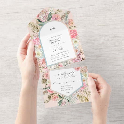 Elegante Bohemische Blüte in einer Einladung (Abreißen)