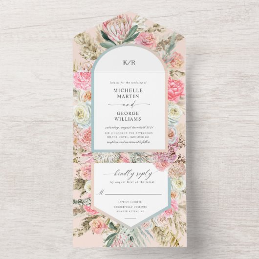 Elegante Bohemische Blüte in einer Einladung (Innen Boden)