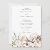 Elegante Bohemische Blütenhochzeit Einladung (Vorderseite)