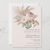 Elegante Bohemische Bouquet Babydusche Einladung (Vorderseite)