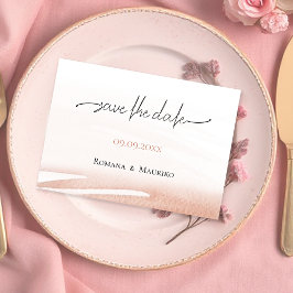 Elegante Bohemische Coral Terracotta Hochzeit Save The Date