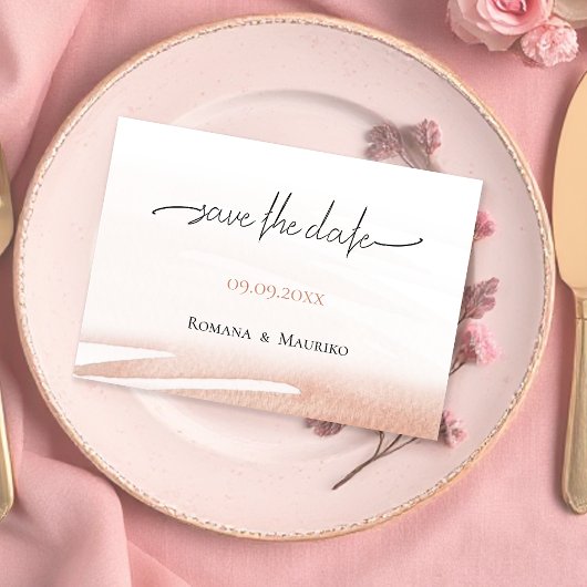 Elegante Bohemische Coral Terracotta Hochzeit Save The Date