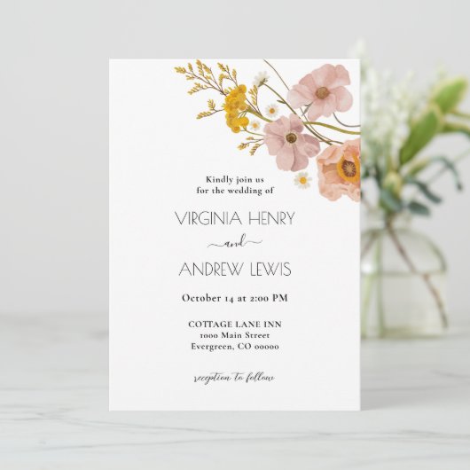 Elegante Bohemische Florenz Einladung (Stehend Vorderseite)