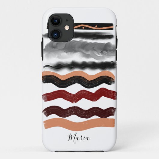 Elegante, Bohemische Gold- und Schwarz-Signatur Case-Mate iPhone Hülle (Rückseite)