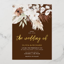 Elegante Bohemische Goldmedaille Folieneinladung