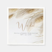 Elegante Bohemische Goldpampas Serviette (Vorderseite)