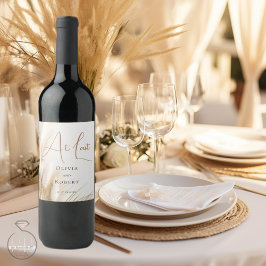 Elegante Bohemische Goldpampas Weinetikett