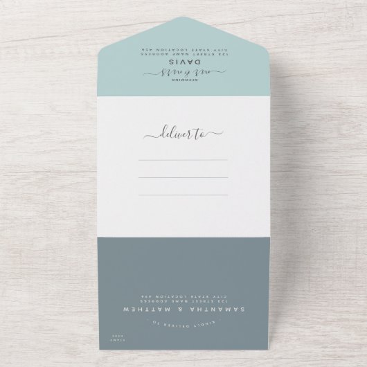 Elegante Bohemische Hochzeit am Strand All In One Einladung (Außenbereich)