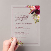 Elegante Bohemische Hochzeit der Wasserfarben Acryleinladungen (Insitu (Handheld))