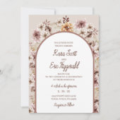 Elegante Bohemische Hochzeit der Wasserfarben Einladung (Vorderseite)