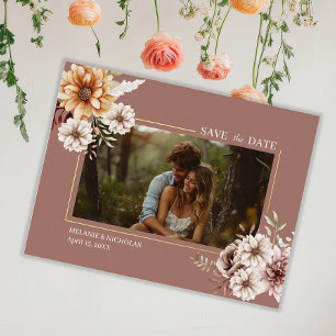 Elegante Bohemische Hochzeit der Wasserfarben Folien Feiertagspostkarte