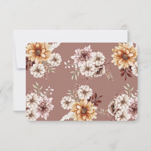 Elegante Bohemische Hochzeit der Wasserfarben Save The Date (Rückseite)