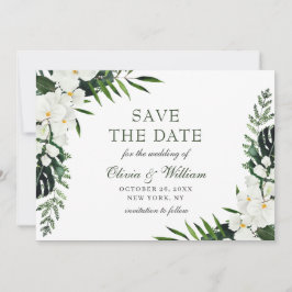 Elegante Bohemische Hochzeit im Weißen Orchid Save The Date