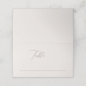 Elegante Bohemische Hochzeit in Elfenbein Minimali Platzkarte (Außenseite Aufgefaltet)