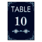 Elegante Bohemische Hochzeit von Navy & Light Blue Tischnummer (Vorderseite)