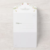 Elegante Bohemische Monogram Floral Wedding All In One Einladung (Außenbereich)