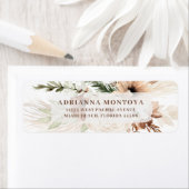 Elegante Bohemische Pampas Wedding Rücksendeadress (Insitu)