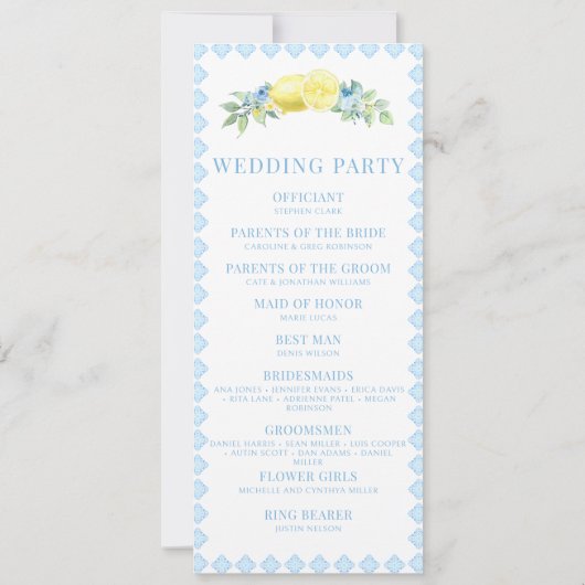 Elegante Bohemische Pastellblumen-Hochzeitsprogram (Rückseite)