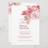 Elegante Bohemische Rose Bridal Dusche Einladung (Vorne/Hinten)