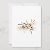 Elegante, Bohemische Rustikale Pampas Hochzeit Einladung (Rückseite)