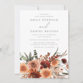 Elegante Bohemische Sommer- und Herbsthochzeit Einladung (Vorderseite)