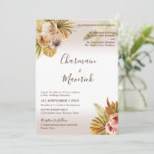 Elegante Bohemische Terracotta Wedding Einladung (Stehend Vorderseite)