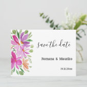 Elegante Bohemische Wasserfarbe Handgestrichen Save The Date (Stehend Vorderseite)