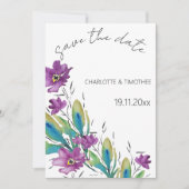 Elegante Bohemische Wasserfarbe Handgestrichen Save The Date (Vorderseite)