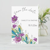 Elegante Bohemische Wasserfarbe Handgestrichen Save The Date (Stehend Vorderseite)