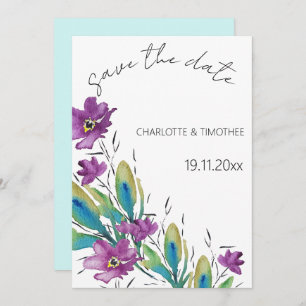 Elegante Bohemische Wasserfarbe Handgestrichen Save The Date