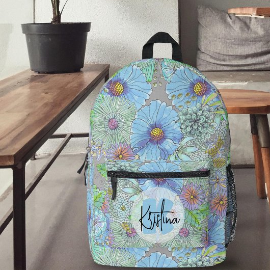 Elegante Bohemische Wasserfarben Botanicals Bedruckter Rucksack