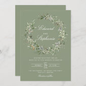 Elegante Bohemische Wasserfarbenwelt Hochzeit Einladung (Vorne/Hinten)